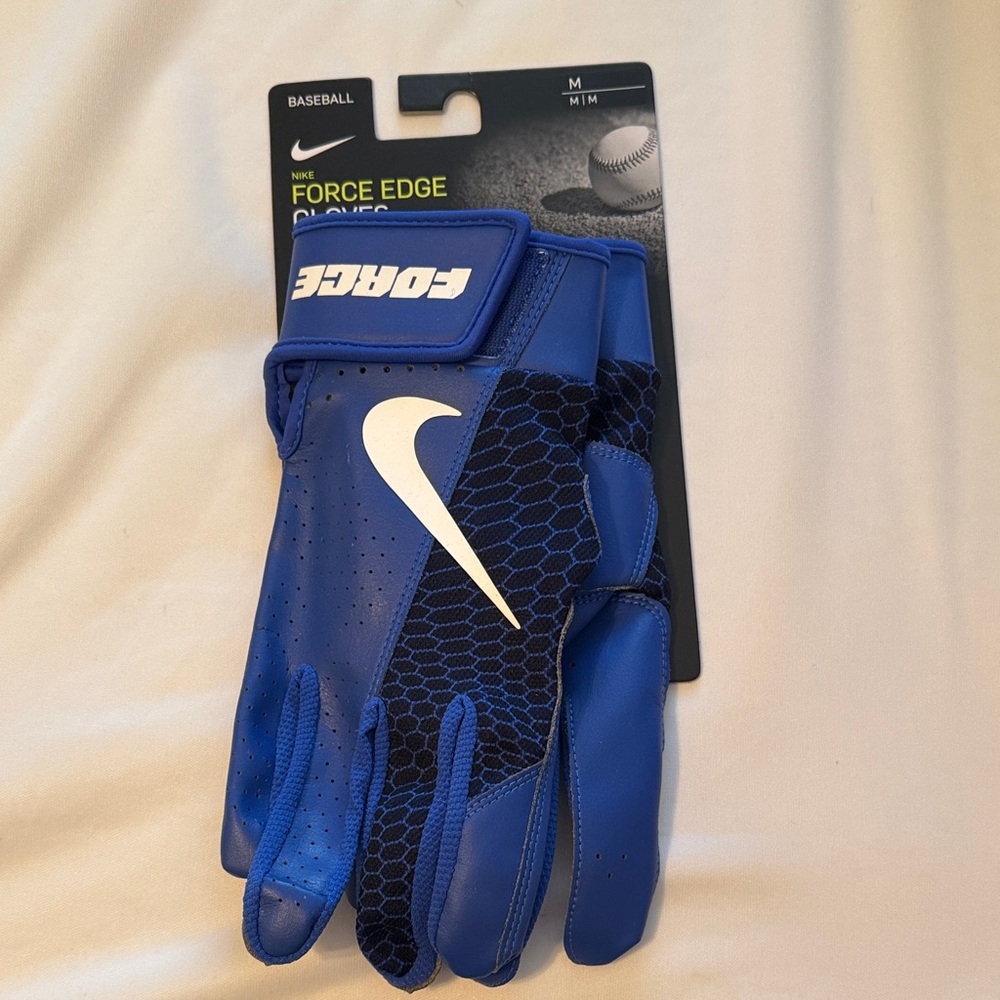 Nike Force Edge Blue Baseball Batting Gloves